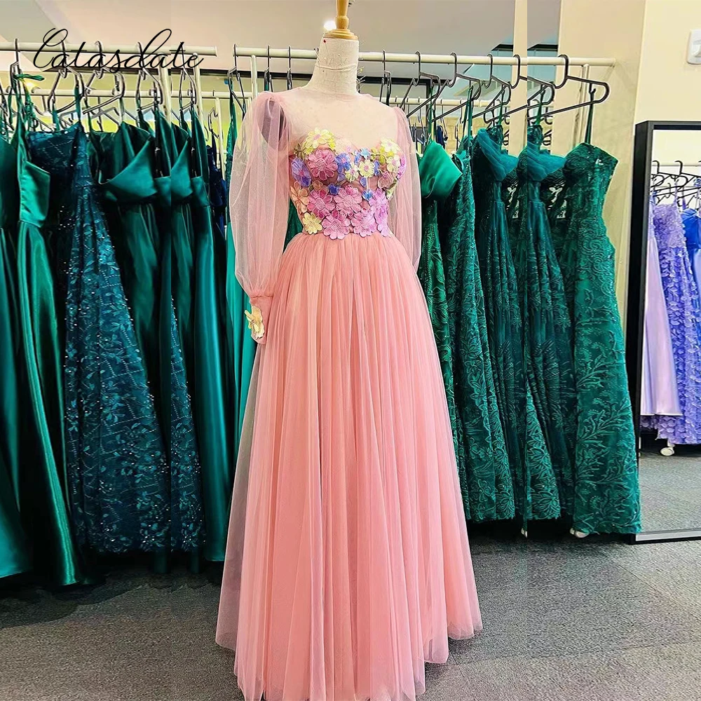 Catasdate Long Sleeve Prom Dress Long Flowers Applique Christmas Party Dress for Women Formal Engagement Dress rode de soiree
Catasdate Long Sleeve Prom Dress Long Flowers Applique Christmas Party Dress for Women Formal Engagement Dress rode de soiree