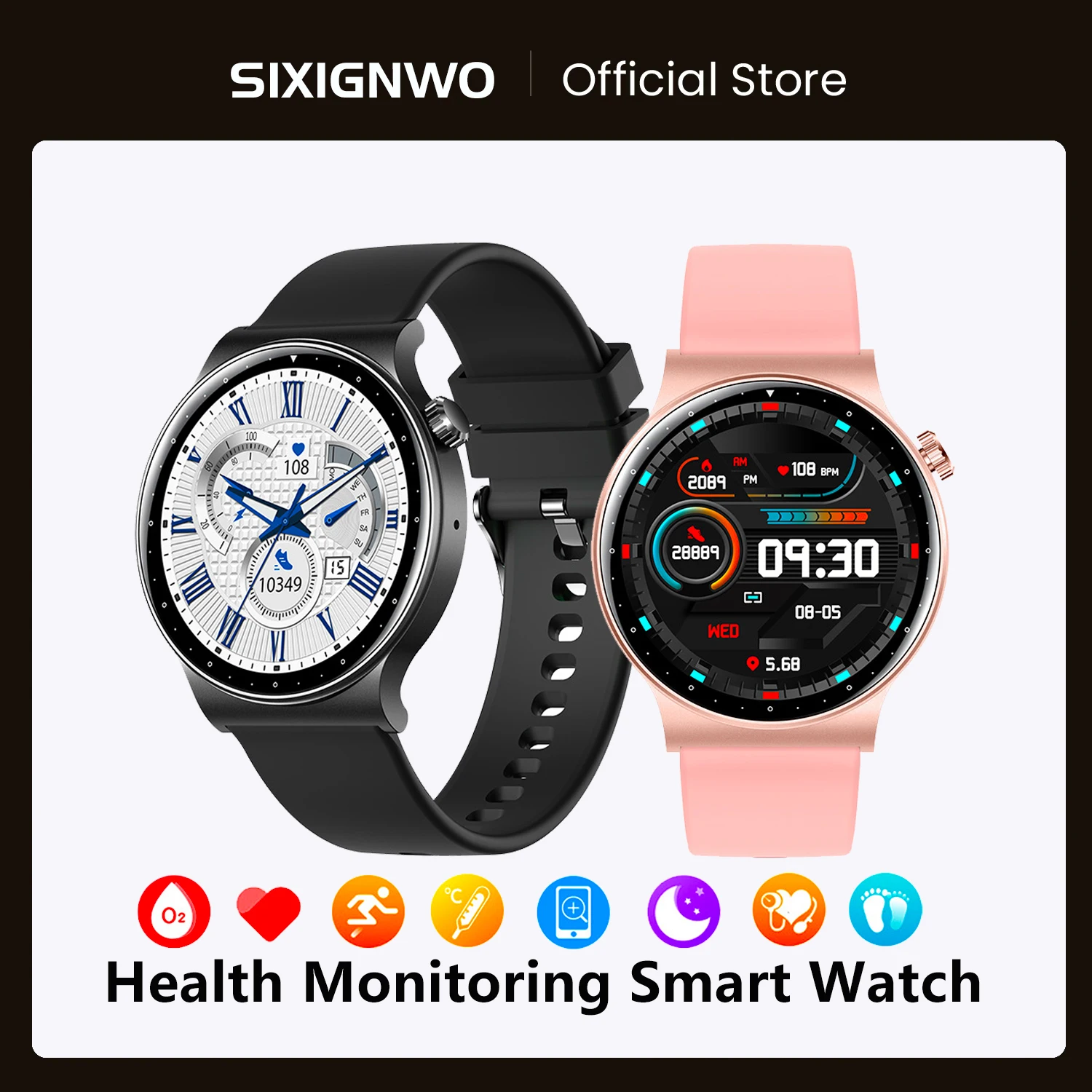 

Smart Watch Health Monitoring Heart Rate Measure Smartwatch AI Voice Assistant Bluetooth Calls Men Women Fitness Bracelets