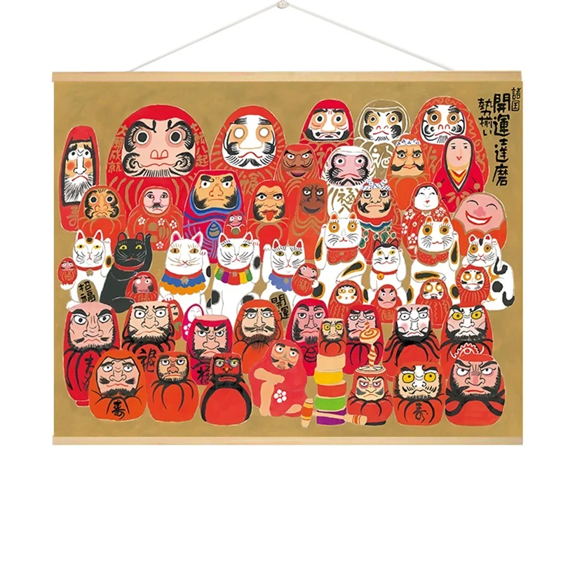 

Фон с изображением кошки на удачу в японском стиле, декоративные картины на стену в ресторане, фотографии дарумы, изящный паб, гостиничный декор, подвесная картина