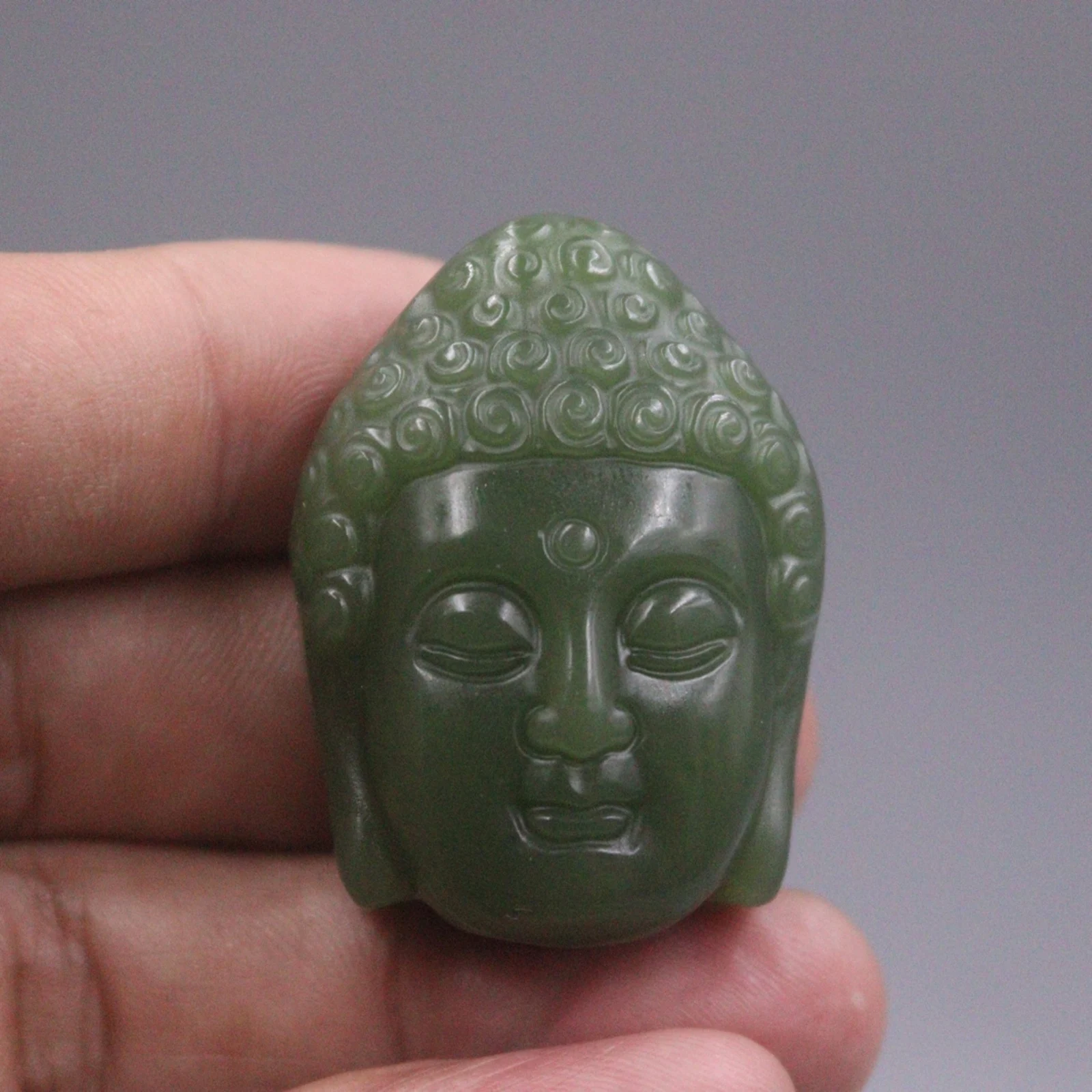 

Natural Jade Jasper Men Women Gift Craved Bless Lucky Buddha Head Pendant