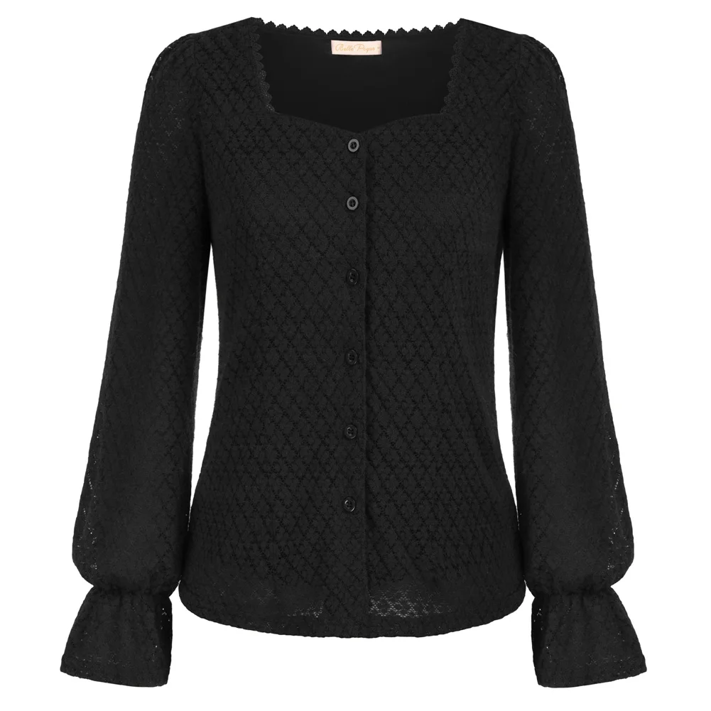 BP Women Vintage Lace Tops Puffed Long Sleeve Square Sweetheart Neck Button-up Tops Sold Hollow Out Shirts Office Lady Workwear
BP Women Vintage Lace Tops Puffed Long Sleeve Square Sweetheart Neck Button-up Tops Sold Hollow Out Shirts Office Lady Workwear