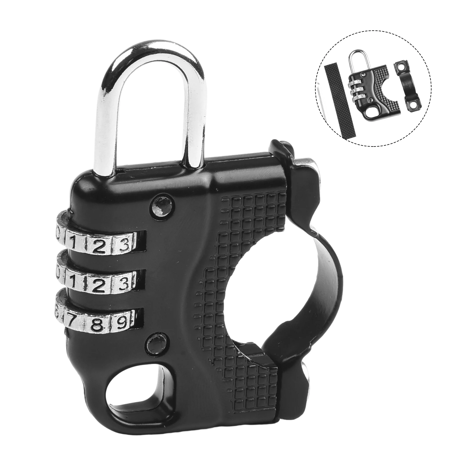 1pc Helmet Lock 3 Digit Password Motorcycle Bicycle Lock Anti-theft Scooter Helmet Lock Parts For 2.2-2.8cm Handlebar Diameter
1pc Helmet Lock 3 Digit Password Motorcycle Bicycle Lock Anti-theft Scooter Helmet Lock Parts For 2.2-2.8cm Handlebar Diameter