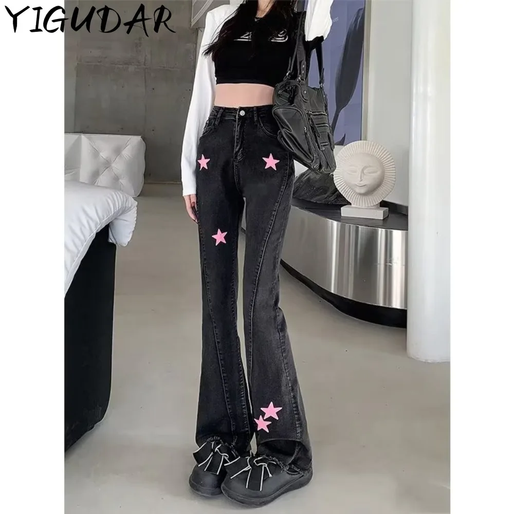 Goth Pink Star Flared Jeans Fashion Pants Grunge Y2k Stretchy Ladies Trousers Grayu Fashion Harajuku pants women low rise jeans
Goth Pink Star Flared Jeans Fashion Pants Grunge Y2k Stretchy Ladies Trousers Grayu Fashion Harajuku pants women low rise jeans