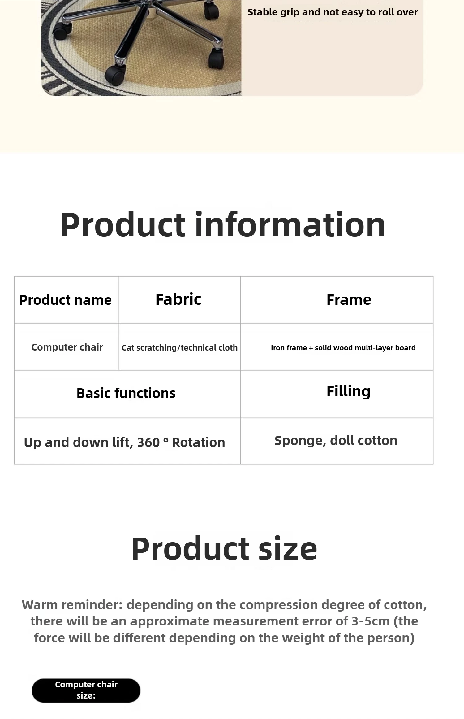 Home Bedroom Comfortable Long-term Sitting Study Desk Study Chair Office Chair, Swivel Back Chair,Housewarming Gift Home Bedroom Comfortable Long-term Sitting Study Desk Study Chair Office Chair, Swivel Back Chair,Housewarming Gift