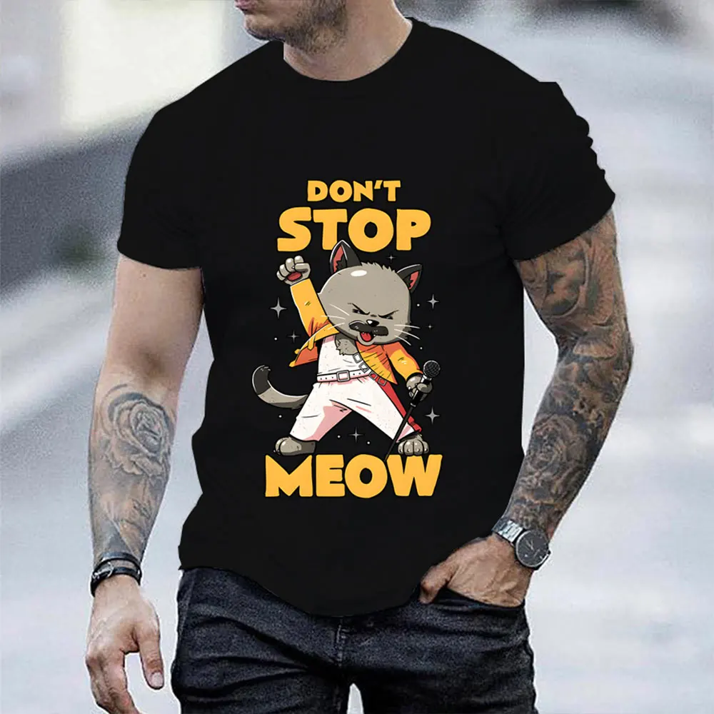 Забавная уличная футболка с надписью Don't STOP MEOW для мужчин, модная повседневная свободная одежда, дышащая футболка с круглым вырезом, Топ в стиле хип-хоп с рок-котом
Забавная уличная футболка с надписью Don't STOP MEOW для мужчин, модная повседневная свободная одежда, дышащая футболка с круглым вырезом, Топ в стиле хип-хоп с рок-котом