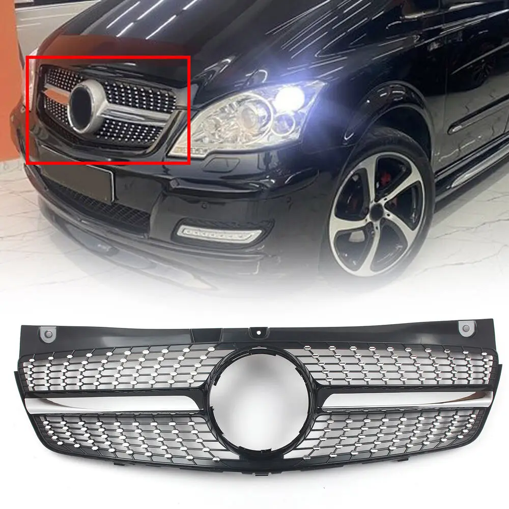 Car Accsesories Auto Racing Grills Front Bumper Upper Mesh For Mercedes Benz W639 Radiator Grille V-Class Exterior Styling Parts
Car Accsesories Auto Racing Grills Front Bumper Upper Mesh For Mercedes Benz W639 Radiator Grille V-Class Exterior Styling Parts
