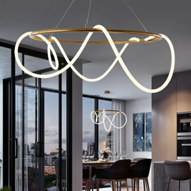 

Modern Long Hose Led Ceiling Chandelier for Table Dining Room Kitchen Bar Pendant Lighting Suspension Design Lusters Luminaires
