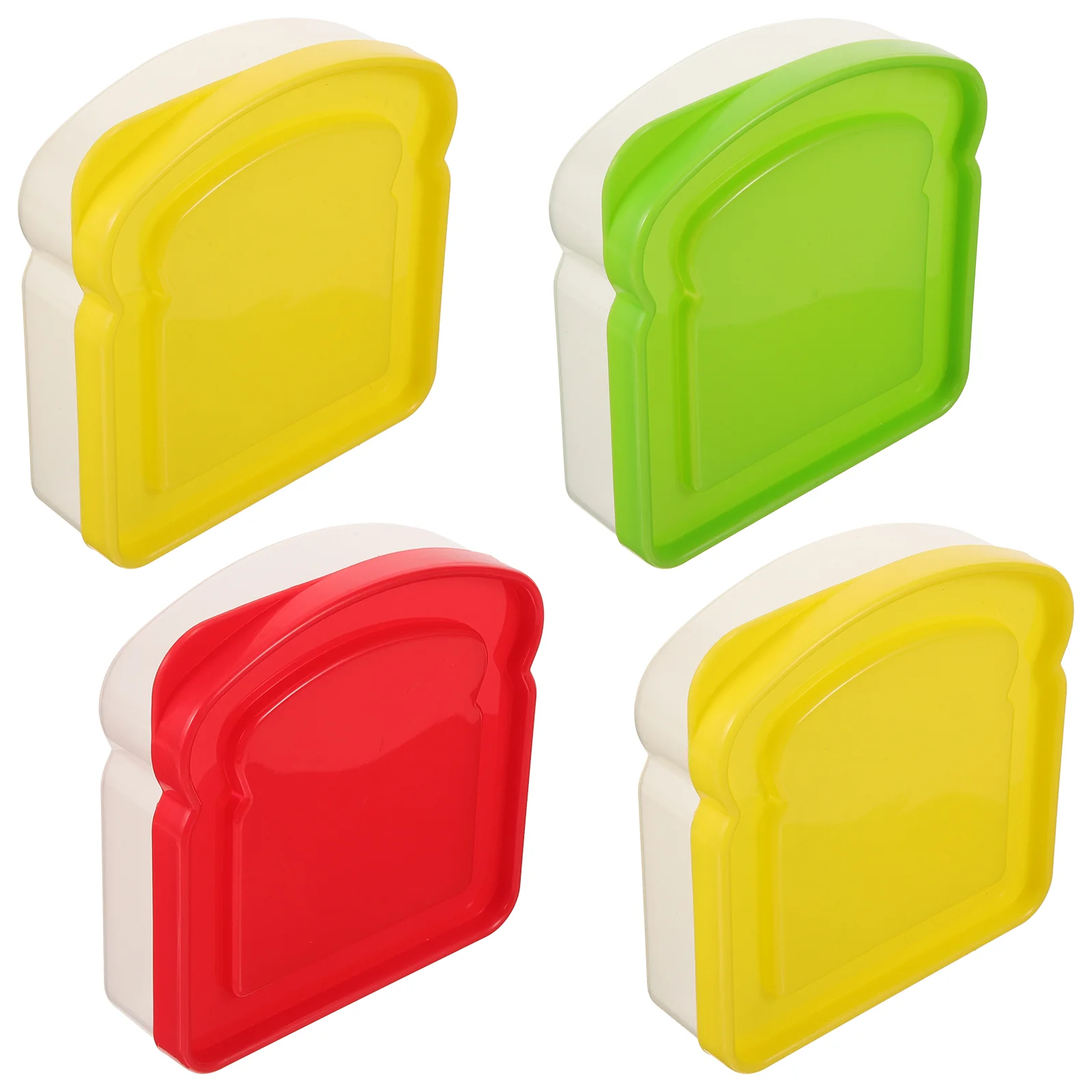 

4 Pcs Sandwich Box Bread Toast Bento Lunch Plastic Crisper Small Containers Loaf Snack for Kids Lunchbox Holder