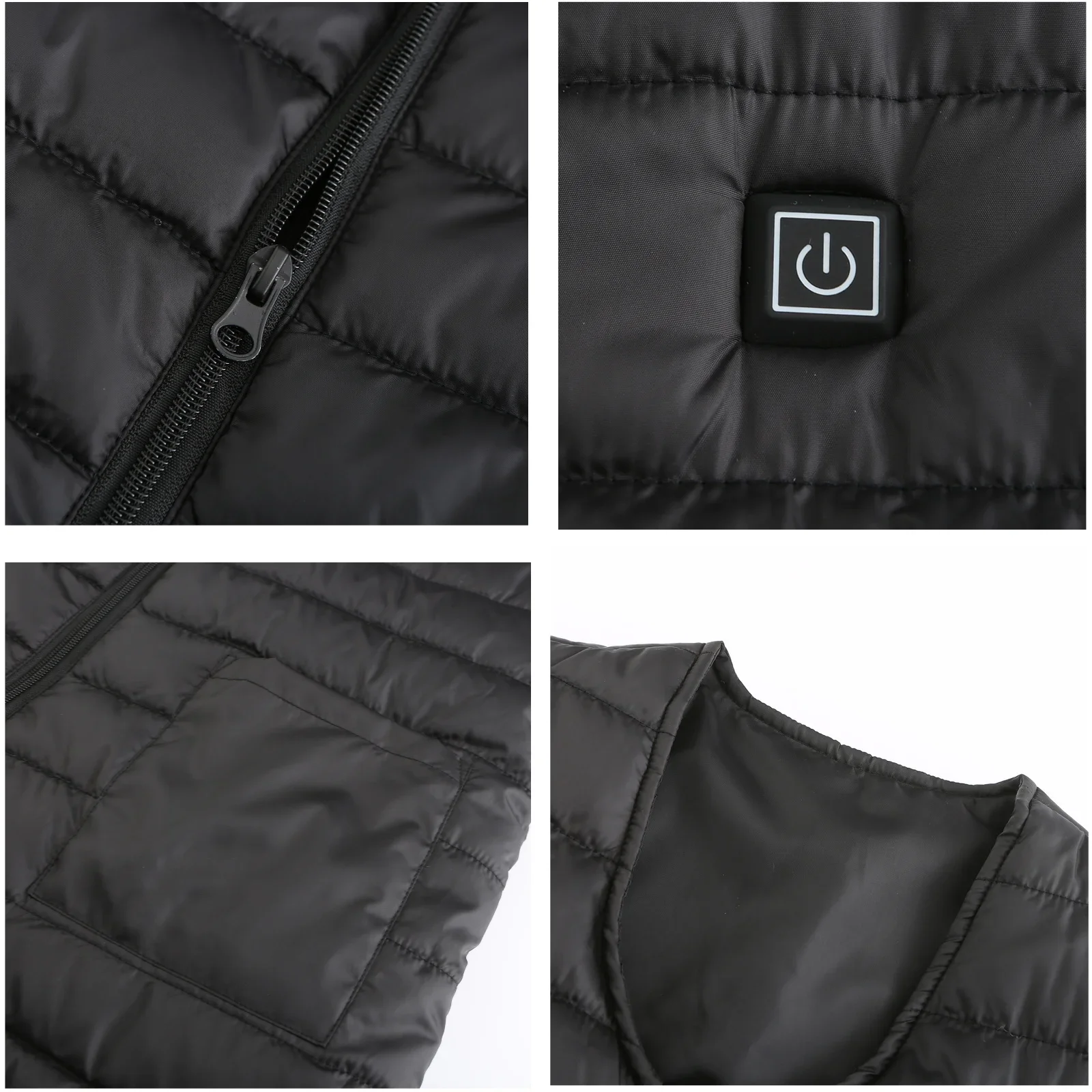 

Thermal 10 Coat Winter Men Smart Vest Chaleco Areas Neck M-7XL Heating Women Self Size Plus Heated