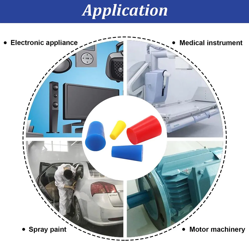 

105Pcs High Temp Masking Plugs Powder Coating Silicone Cone Plugs Assortment Kit Tapered Plugs Soft Rubber Plugs