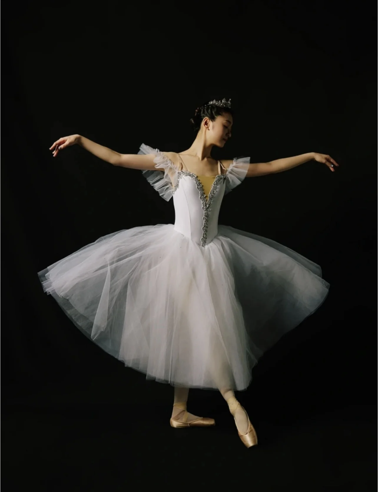 

Белое профессиональное танцевальное балетное платье для взрослых, волшебное длинное платье, балетный костюм для девочек, детская балетная юбка-пачка для выступлений