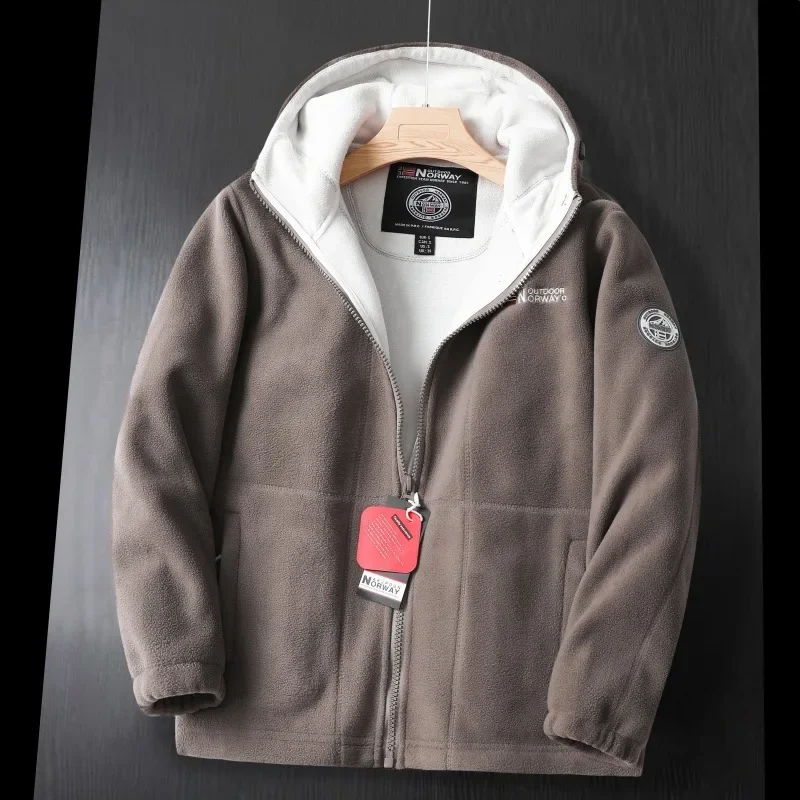 

Корейский Зимний новый большой мужской бархатный флисовый утепленный пиджак с капюшоном 2023 Harajuku однотонная свободная шерстяная куртка Дизайнерская одежда