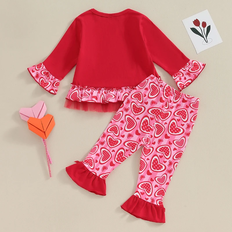Toddler Girls Valentine s Day Outfits Letter Heart Print Long Sleeve Tops and Elastic Flare Pants Set 2 Piece Clothes
Toddler Girls Valentine s Day Outfits Letter Heart Print Long Sleeve Tops and Elastic Flare Pants Set 2 Piece Clothes