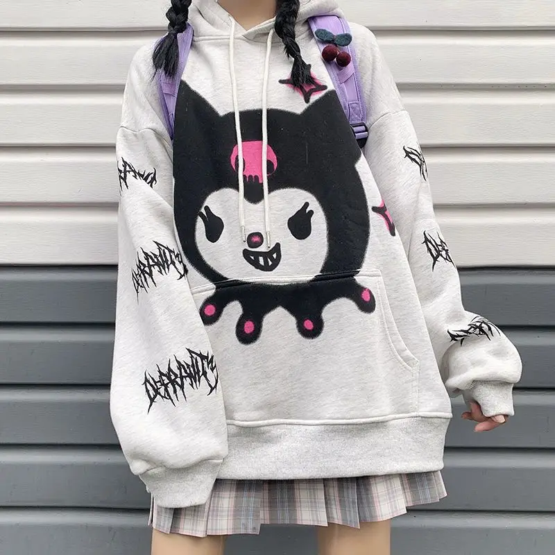 Kawaii Sanrio Anime Kuromi Hooded Sweater Cute Cartoon Character Girly Heart Loose Cozy Top Gifts for Girls
Kawaii Sanrio Anime Kuromi Hooded Sweater Cute Cartoon Character Girly Heart Loose Cozy Top Gifts for Girls