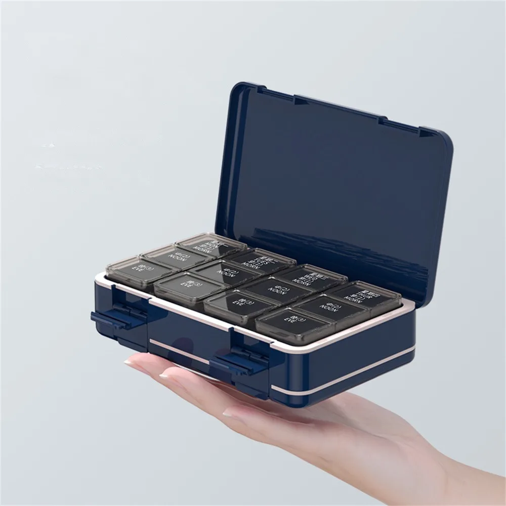 

Travel Pill Box 24 Cells Small Size Safety Material Large Capacity Portable Easy To Carry Home Storage Storage Box Pack