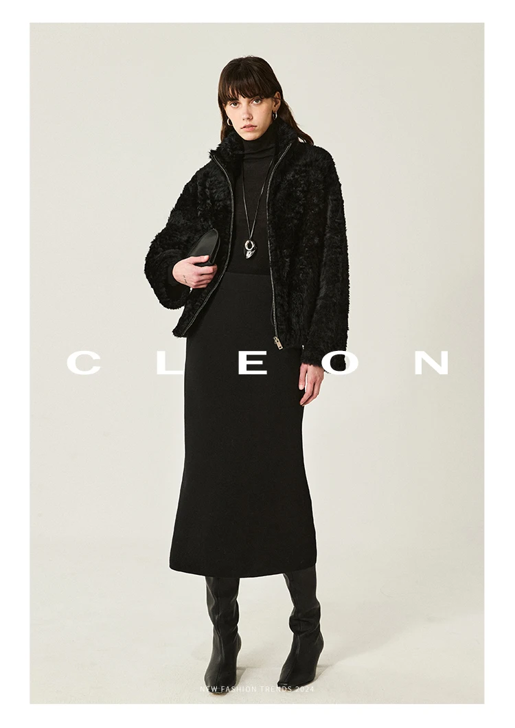 High-end Luxury Lacon Lamb Fur Cropped Winter Jackets for Women 2025 Simple Stand Collar Genuine Leather Real Fur Shearling Coat High-end Luxury Lacon Lamb Fur Cropped Winter Jackets for Women 2025 Simple Stand Collar Genuine Leather Real Fur Shearling Coat