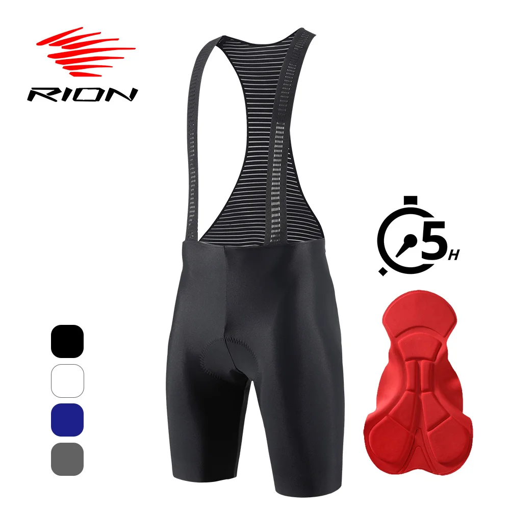 

RION Men Cycling Bib Shorts MTB Mountain BIke Padding Tights Bicycle Gym Lycra Pro Biker Bibs 5H 6H Breathable Braces Elastic