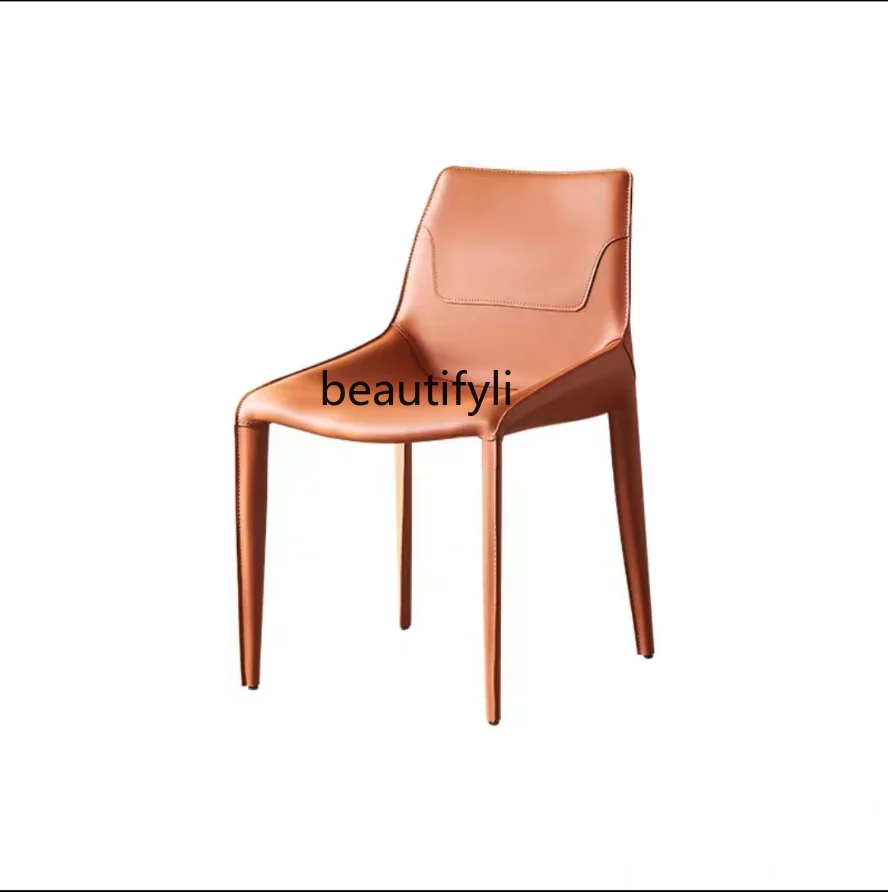 Modern Nordic Minimalism Saddle Leather Dining Chair Household Minimalist Model Room Soft Bag Armchair
Modern Nordic Minimalism Saddle Leather Dining Chair Household Minimalist Model Room Soft Bag Armchair