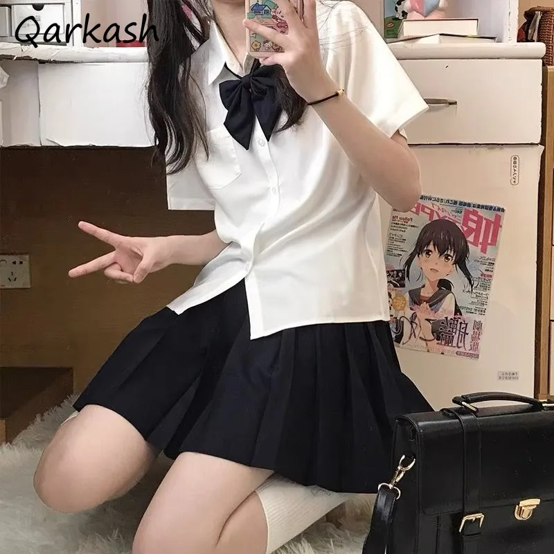Preppy Style Shirts for Women Pure Pockets Button Fashion Streetwear Summer Turn-down Collar Short Sleeve Youthful Japanese Fit
Preppy Style Shirts for Women Pure Pockets Button Fashion Streetwear Summer Turn-down Collar Short Sleeve Youthful Japanese Fit