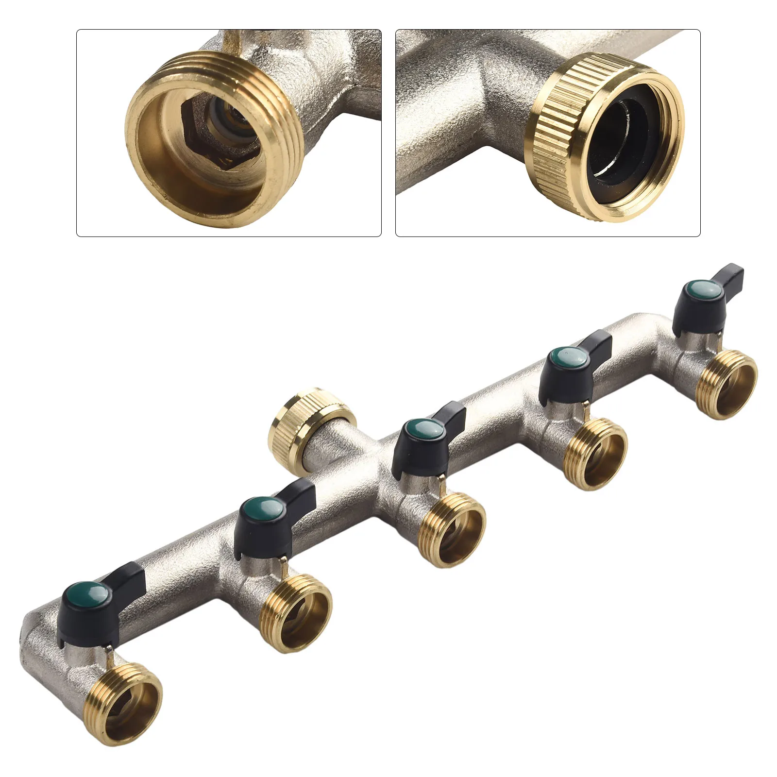 Water Distributor 5-way Distributor None 0 - 10 Bar 0 - 90°C 1pcs 3/4 Inch 308x85x50mm 5 Garden Hose 5-way Brass
Water Distributor 5-way Distributor None 0 - 10 Bar 0 - 90°C 1pcs 3/4 Inch 308x85x50mm 5 Garden Hose 5-way Brass