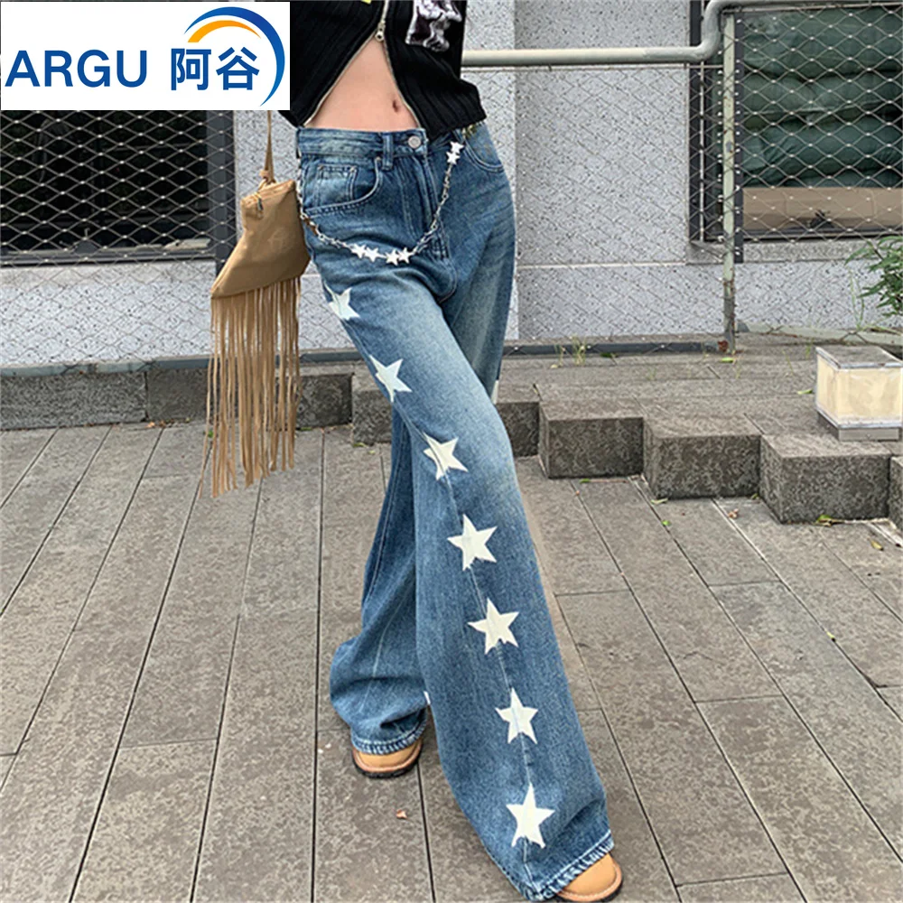 y2k streetwear Casual women Jeans stars 2023 Spring Korean New Female Popular Temperament Loose Wide-leg Trousers korean fashion
y2k streetwear Casual women Jeans stars 2023 Spring Korean New Female Popular Temperament Loose Wide-leg Trousers korean fashion