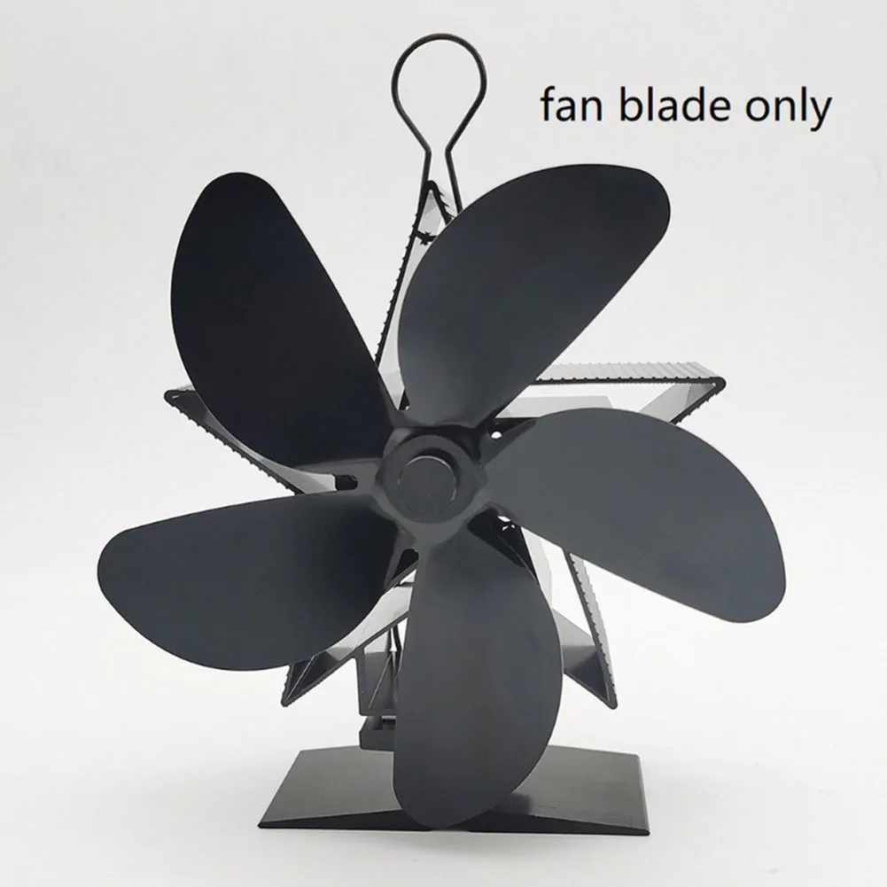 

Brand New Home Fireplace Fan Blade Wood Stove Fan 18cm 1pcs 5-blade 7.09inch Aluminum Alloy+pvc Black Environmental Protection