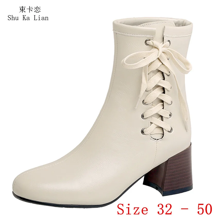 Spring Autumn Women Ankle Boots Woman Short Boots Ladies High Heel Shoes botas Small Plus Size 32 - 50
Spring Autumn Women Ankle Boots Woman Short Boots Ladies High Heel Shoes botas Small Plus Size 32 - 50