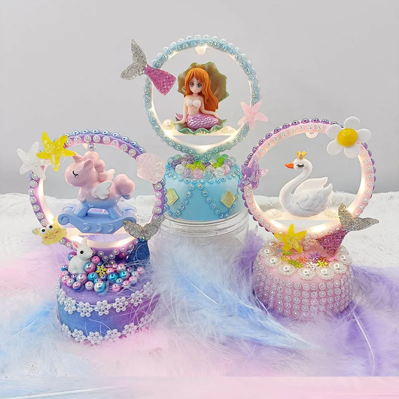 Christmas Gift Unicorn Fairy Tale DIY Creative Night Light Children's Handmade Material Package Puzzle Luminous Toy Table Lamp
Christmas Gift Unicorn Fairy Tale DIY Creative Night Light Children's Handmade Material Package Puzzle Luminous Toy Table Lamp