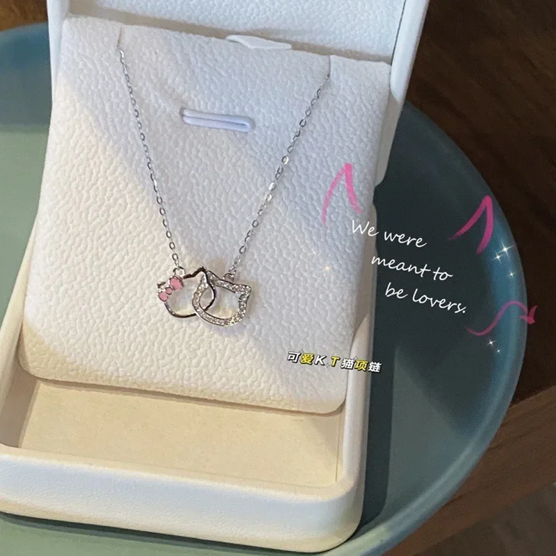 Kawaii Sanrio Anime Hello Kitty Necklace Cute and Sweet Cartoon Double Ring Chain Bone Couple KTM Pendant Girlfriend Gift
Kawaii Sanrio Anime Hello Kitty Necklace Cute and Sweet Cartoon Double Ring Chain Bone Couple KTM Pendant Girlfriend Gift