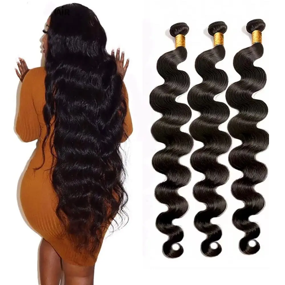 

15A Body Wave Bundles Human Hair Brazilian Weaving Natural Black 3 4 Bundles Deal Virgin Hair 28 Inch Raw Hair Extensions