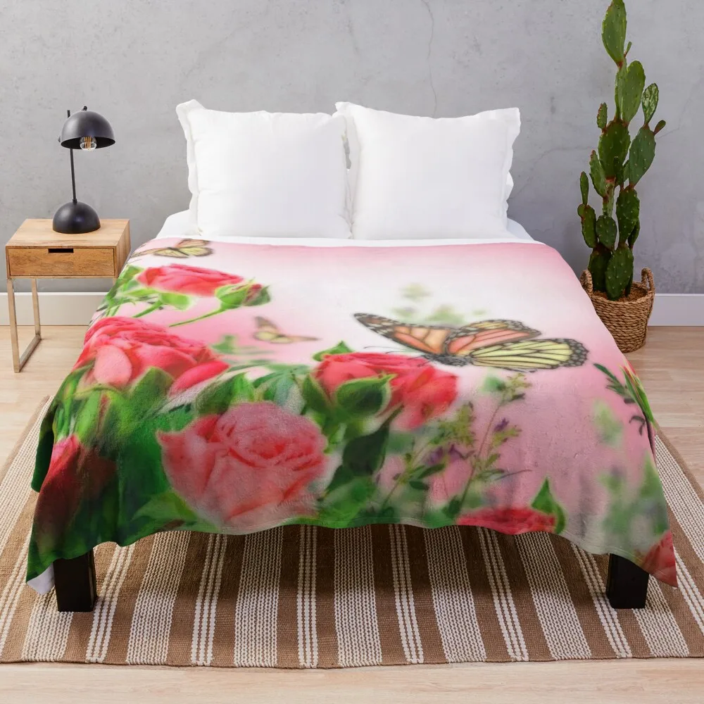 Butterflies and roses Throw Blanket Thin Blanket Decorative Blankets Fluffy Shaggy Blanket
Butterflies and roses Throw Blanket Thin Blanket Decorative Blankets Fluffy Shaggy Blanket