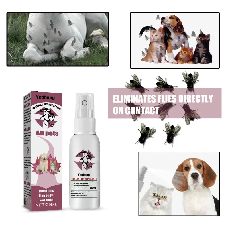 

Pet Insect Repellent Spray Drive Away Fleas Lice Ticks Sterilization Relieve Skin Itching Suitable for Deworming Cats and Dogs