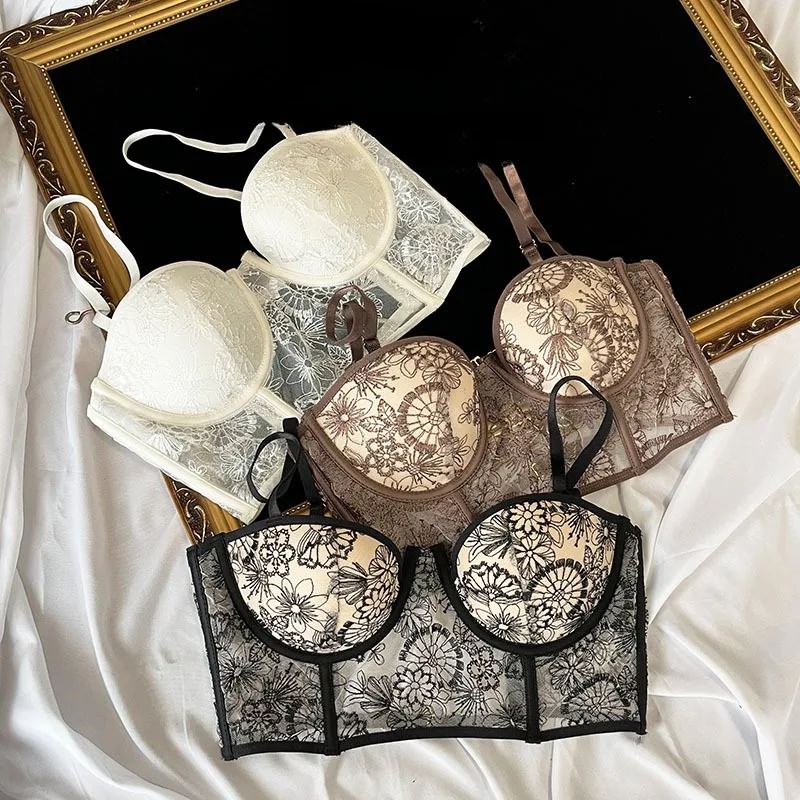 Sexy Black Lace Embroidery Bra Transparent Push Up Women Lingerie 2 Pieces Set Luxury Bra and Panty Plus Size Intimate Wear
Sexy Black Lace Embroidery Bra Transparent Push Up Women Lingerie 2 Pieces Set Luxury Bra and Panty Plus Size Intimate Wear