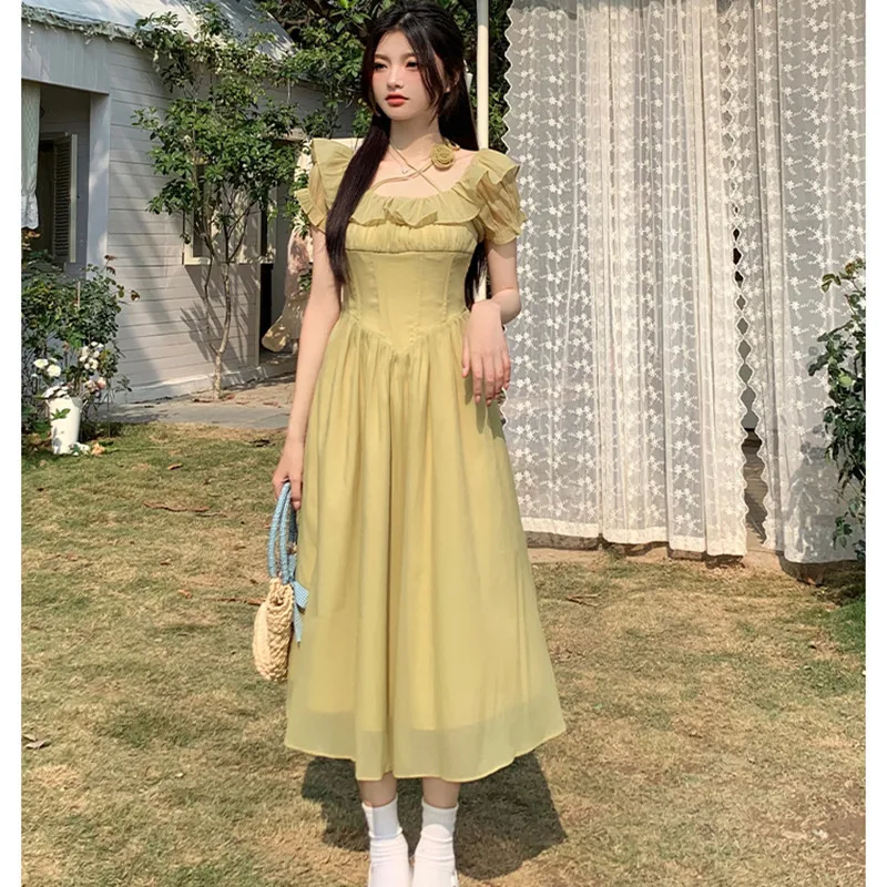 2023 Dress Summer New French Retro Women's Off Shoulder Fruit Green Slim Flying Sleeves Free Shipping
2023 Dress Summer New French Retro Women's Off Shoulder Fruit Green Slim Flying Sleeves Free Shipping