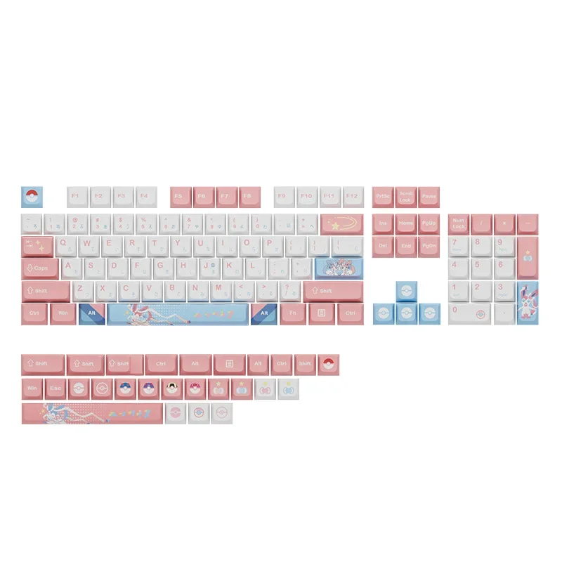 

Sylveon 104+26 XDA-like Profile Keycap Set Cherry MX PBT Dye-subbed for Mechanical Gaming Keyboard