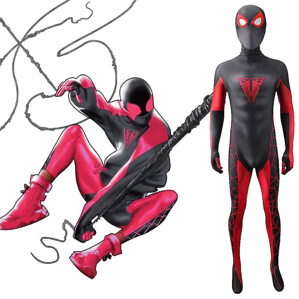 

Across the Spider-Verse Miles Morales Cosplay Spandex Superhero Zentai Bodysuit Spiderman Halloween Costume Carnival Outfits