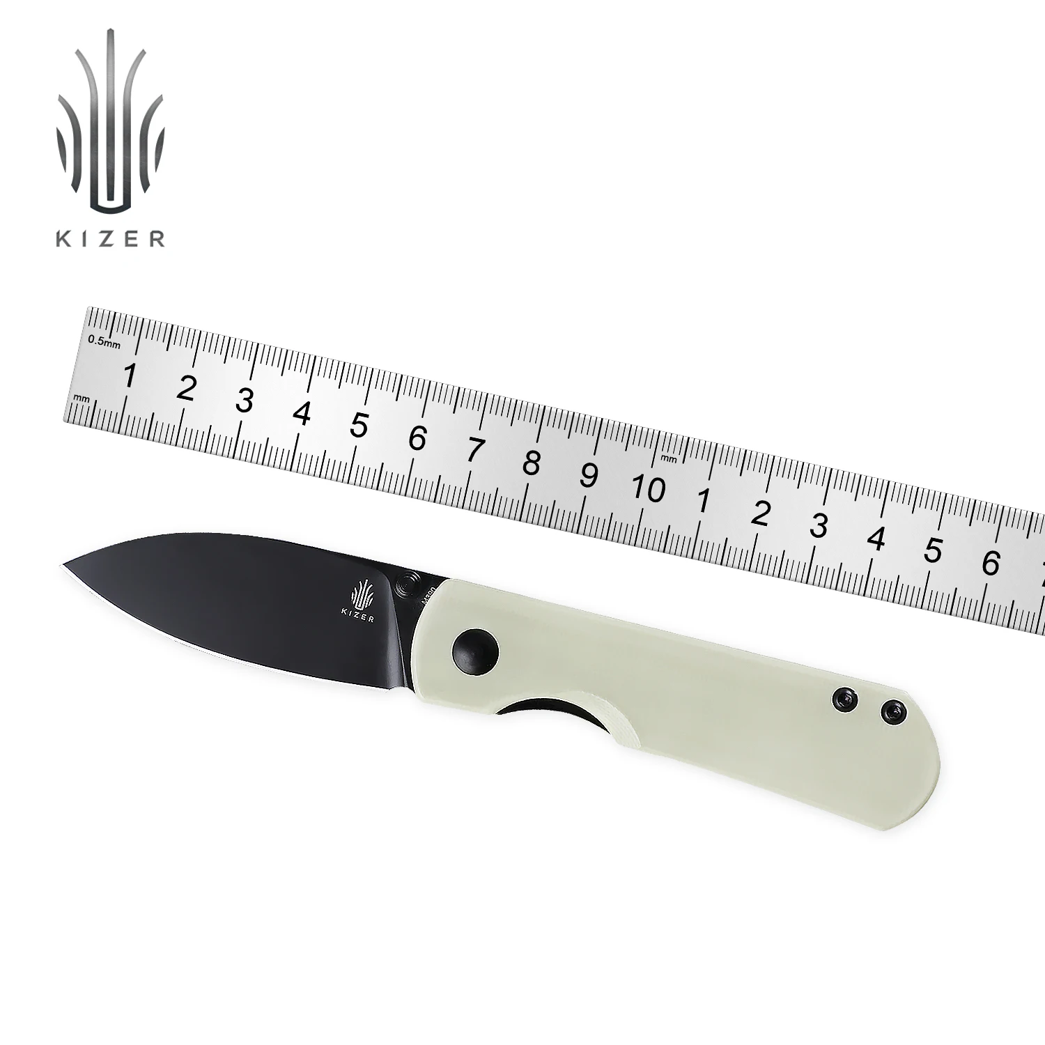 

Kizer Survival Knife Yorkie Ki3525S2 EDC 2022 New Ivory G10 Handle Hunting Knife Black M390 Steel Camping Tools