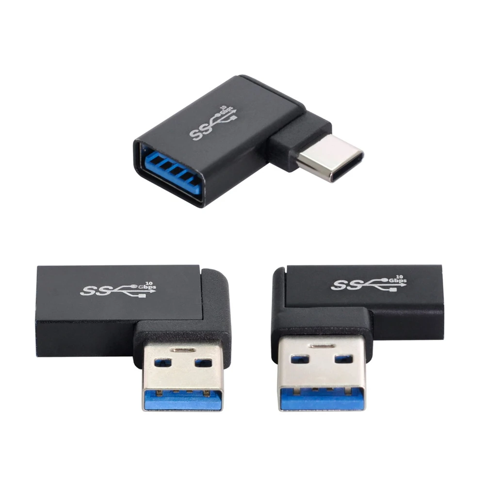 

CY 3pcs/lot Angled 90 Degree USB 3.1 Type C Male Female to USB3.0 Type A Female OTG Data 10Gbps Adapter