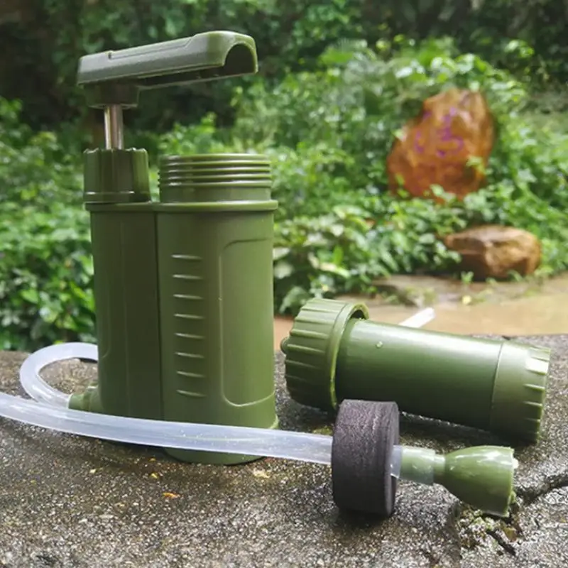 

Emergency Survival Gear Water Filter Hand Pump Emergency Gear Water Purifier Outdoor Hiking Camp Water Purification Solution