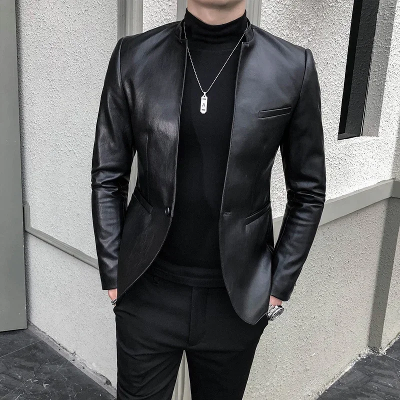 2022 brand clothing fashion men's high quality casual leather jacket male slim fit business leather suit coats/man Blazers S-3XL
2022 brand clothing fashion men's high quality casual leather jacket male slim fit business leather suit coats/man Blazers S-3XL