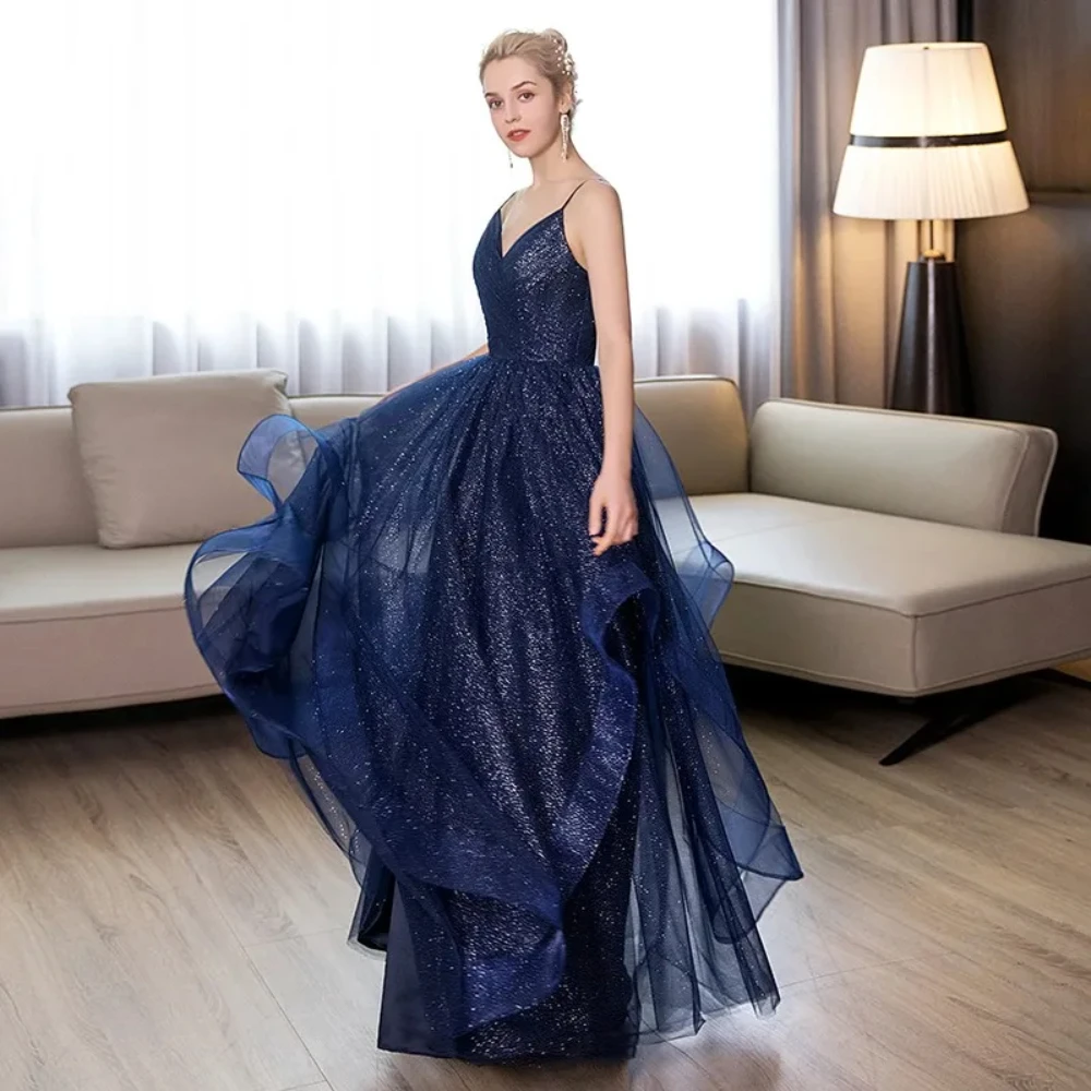 Elegant Blue Sequined Evening Dress Spaghetti Straps V-Neck Ball Gowns Party Prom Long Backless Formal Occasion вечернее платье
Elegant Blue Sequined Evening Dress Spaghetti Straps V-Neck Ball Gowns Party Prom Long Backless Formal Occasion вечернее платье
