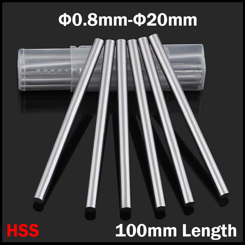 

4.8mm 4.9mm 5mm 5.1mm 5.2mm OD 100mm Length HSS Jobber Drill Bit Boring Round Shank CNC Fly Cutter Turning Lathe Tool Bar Rod