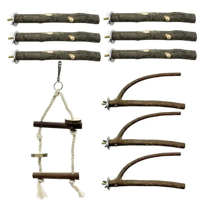 10pcs/set Bird Parrot Perch Stand Set Wooden Bird Supplies For Fun Pet Supplies
10pcs/set Bird Parrot Perch Stand Set Wooden Bird Supplies For Fun Pet Supplies