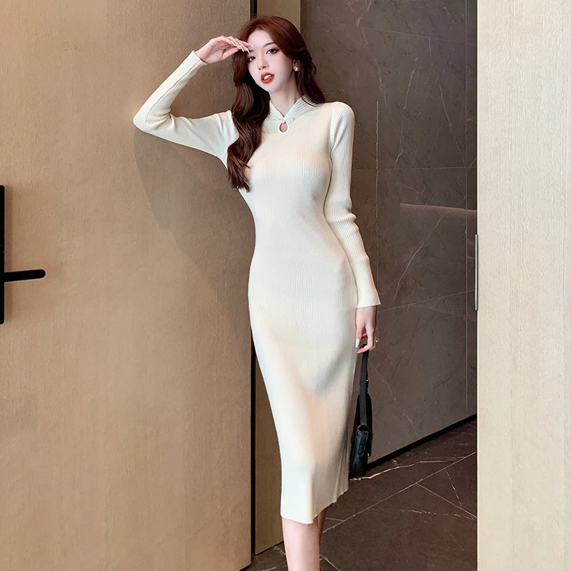 2023 New Chinese Style Improved Cheongsam Knitting Dress Retro High-end Retract One's Waist Show Thinness Free Shipping
2023 New Chinese Style Improved Cheongsam Knitting Dress Retro High-end Retract One's Waist Show Thinness Free Shipping