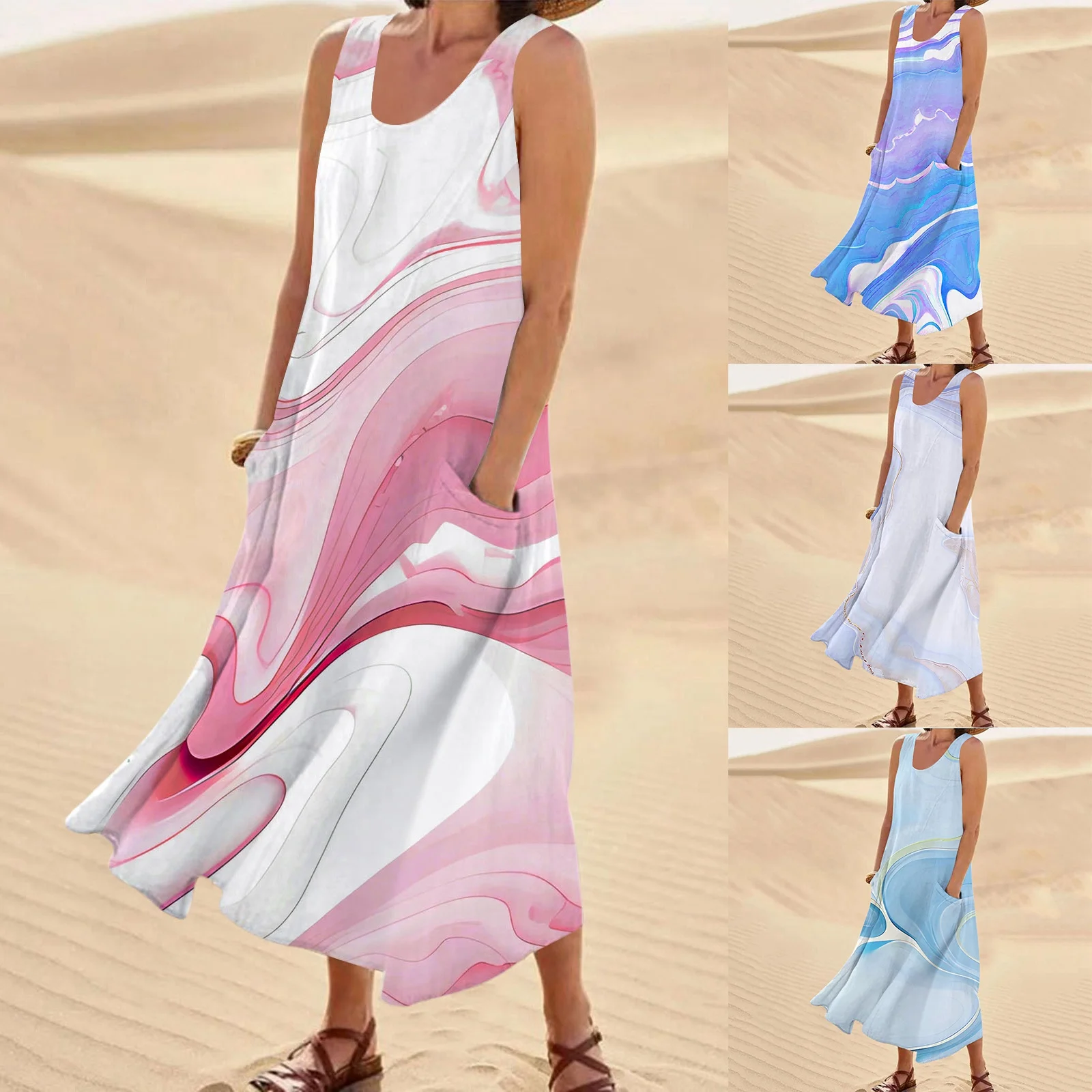 Women's D Crew Neck Casual Butterfly Print Cuffless Pocket Long Vest Dress Dresses for Women
Women's D Crew Neck Casual Butterfly Print Cuffless Pocket Long Vest Dress Dresses for Women