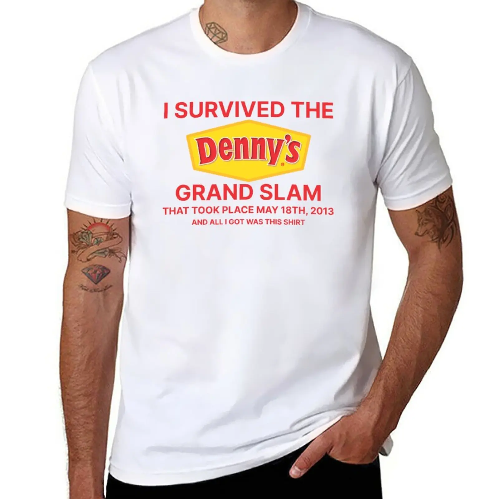 

New dennys grand slam shirt, i survived the dennys grand slam T-Shirt sublime t shirt black t shirt designer t shirt men