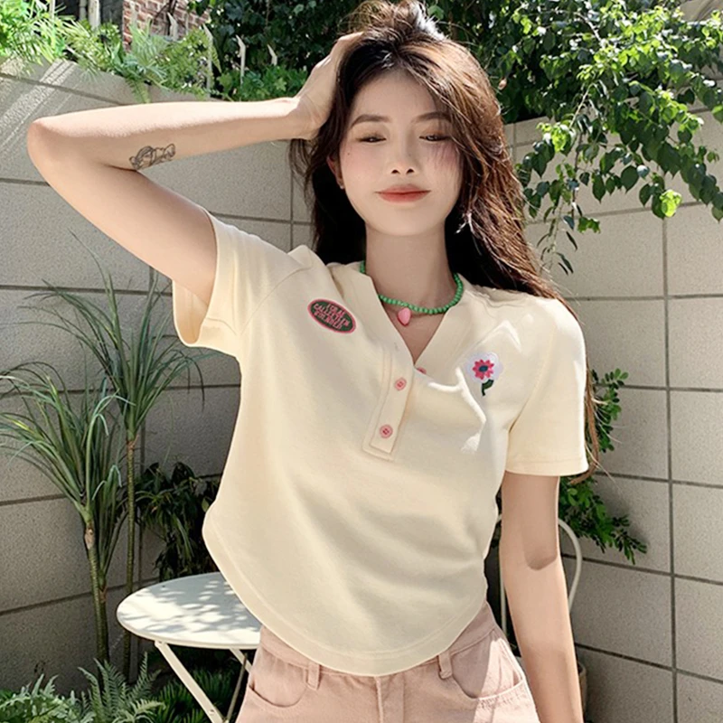 2023 Short Sleeve T-shirt For Women In Summer Slim And Unique Irregular Free Shipping
2023 Short Sleeve T-shirt For Women In Summer Slim And Unique Irregular Free Shipping