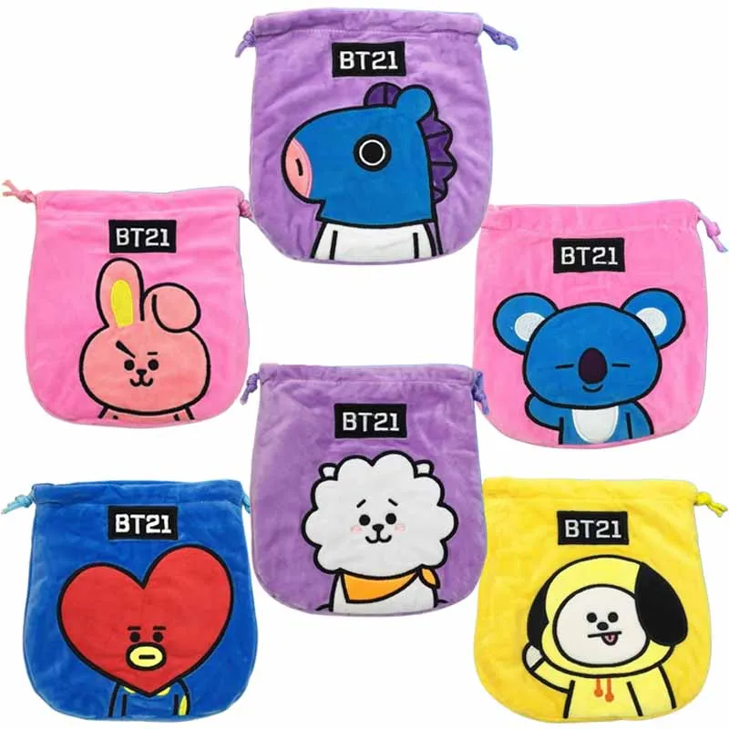 Мультяшный аниме BT21 Chimmy Cooky Rj Mang Tata Shooky Koya, плюшевая косметичка для хранения, милая портативная карманная Подарочная сумка на шнурке
Мультяшный аниме BT21 Chimmy Cooky Rj Mang Tata Shooky Koya, плюшевая косметичка для хранения, милая портативная карманная Подарочная сумка на шнурке