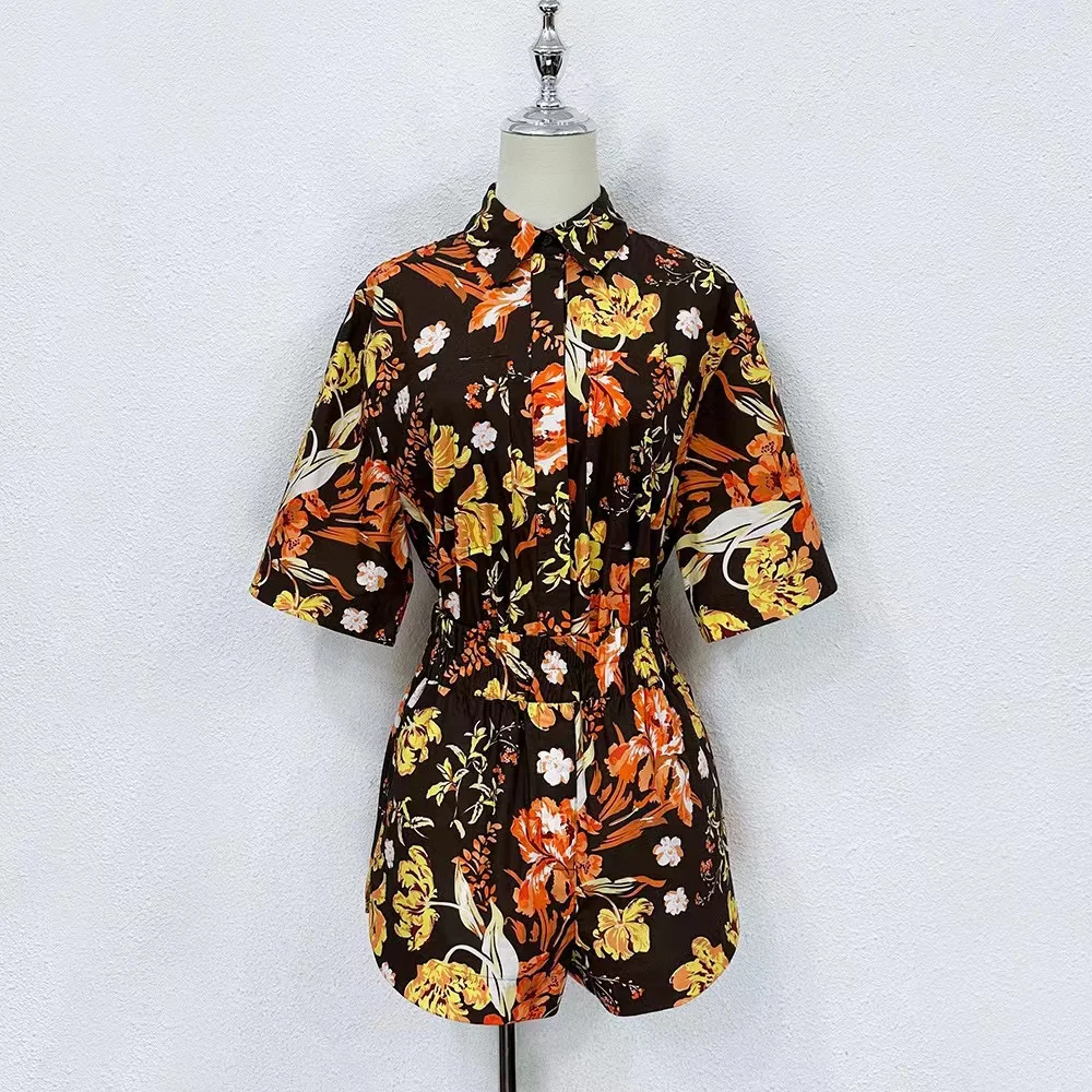 Fyion HIGH QUALITY Newest 2023 Designer Runway Suits Women's Floral Print Short Sleeves Blouse + Mini Waist Elastic Shorts Sets
Fyion HIGH QUALITY Newest 2023 Designer Runway Suits Women's Floral Print Short Sleeves Blouse + Mini Waist Elastic Shorts Sets