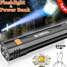 Power Bank Flashlight Portable Mini Waterproof Torch USB Rechargeable Multi-function Powerful Flashlights Camping Tactical Light
Power Bank Flashlight Portable Mini Waterproof Torch USB Rechargeable Multi-function Powerful Flashlights Camping Tactical Light